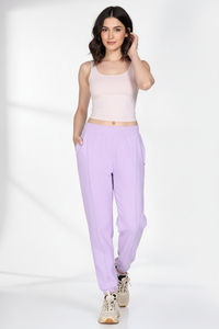 Zivame Knit Cotton Loungewear Bottom - Lilac Breeze — thumbnail 6